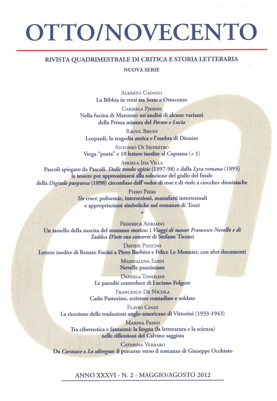 Otto/Novecento - ANNO XXXVI N. 2/2012